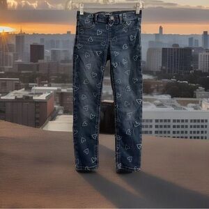 Wonder Nation Jeans Youth Girls Med. Size  7 Jegging Pull On Denim Skinny Heart